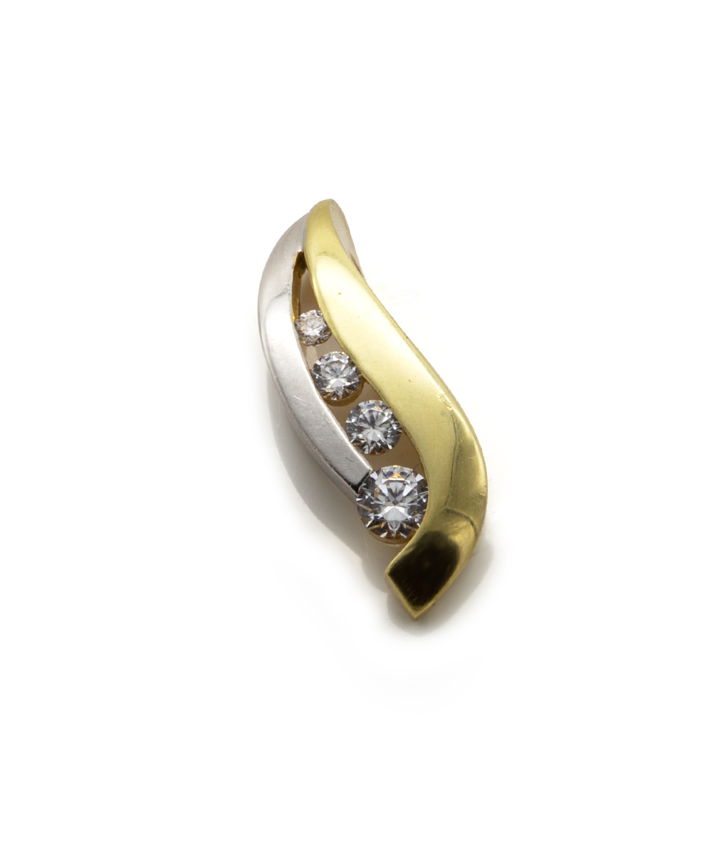 Anhänger mit Zirkonia 585er Gold bicolor