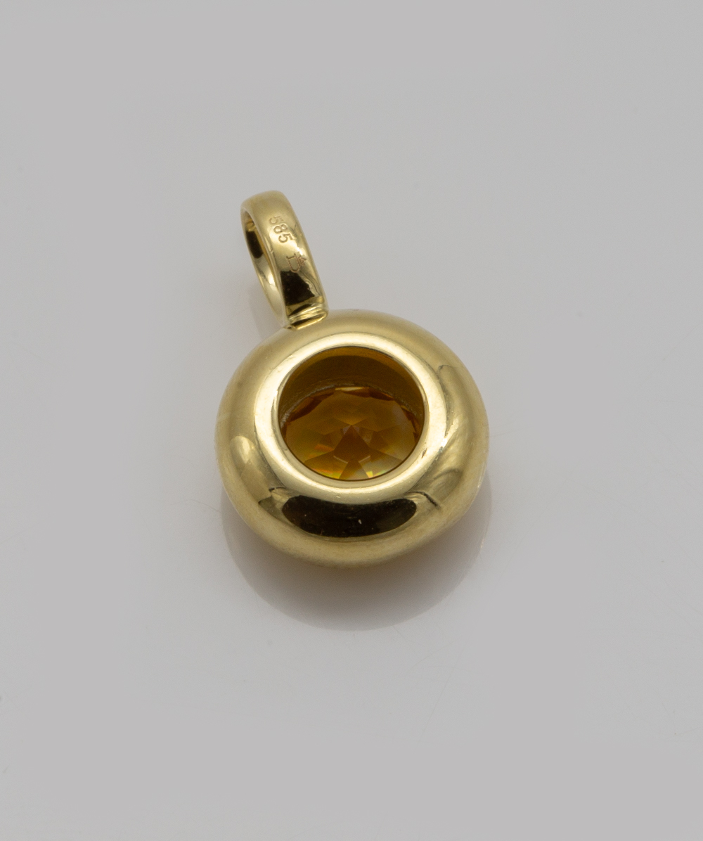 Anhänger mit Farbstein 585er Gelbgold