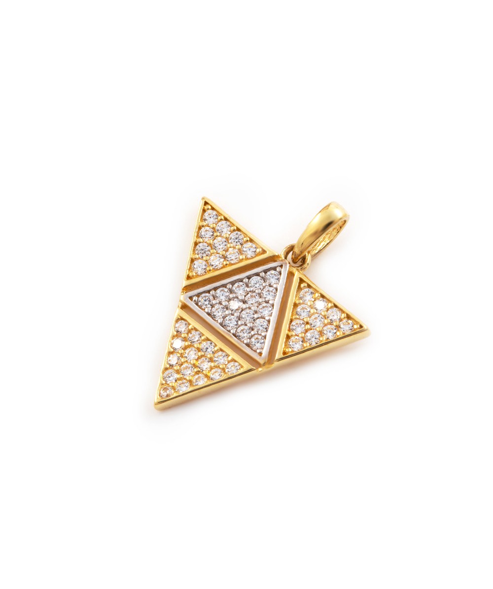 Anhänger "Dreieck" mit Zirkonia 585er Gold bicolor