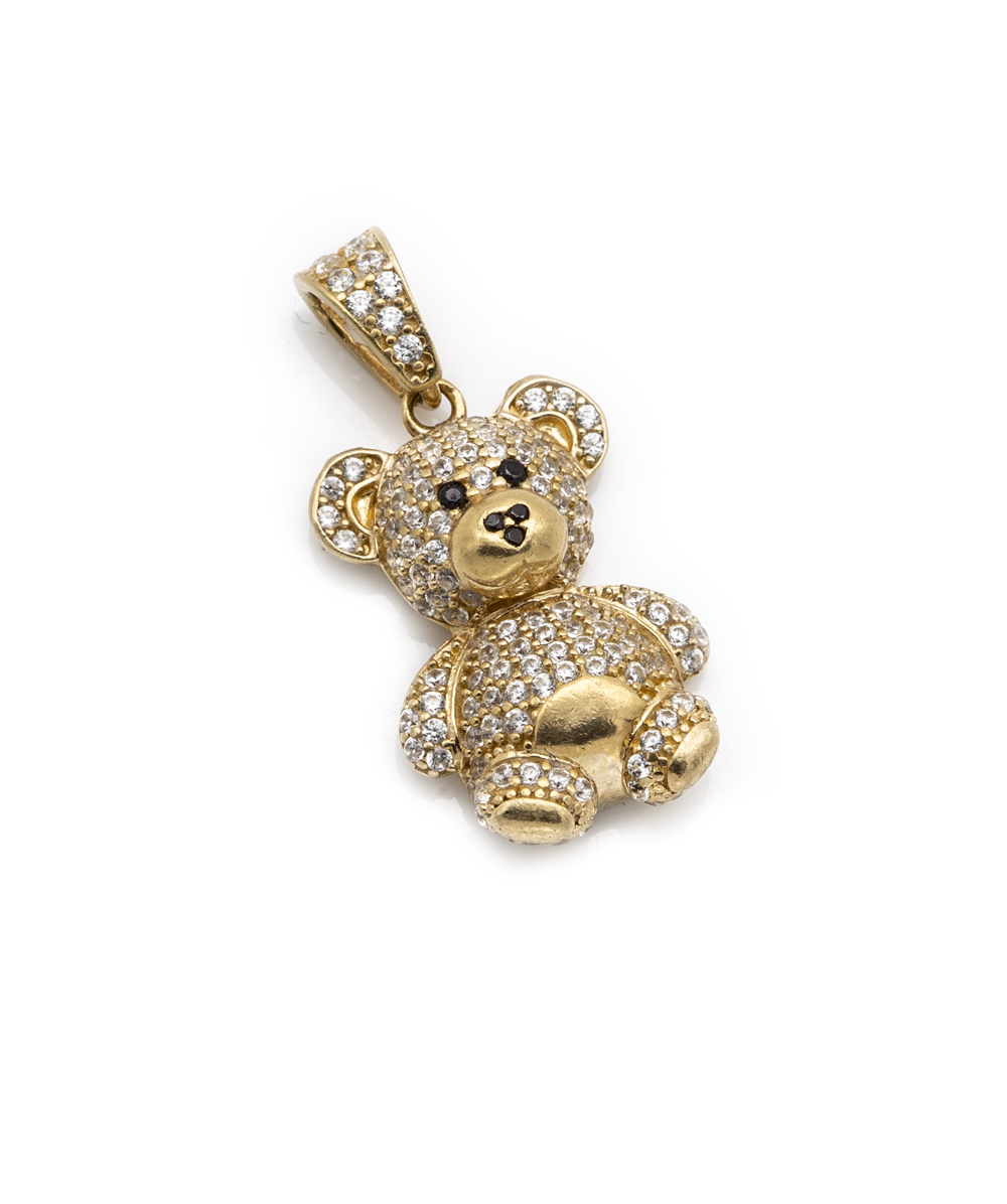 Anhänger Teddybär mit Zirkonia 585er Gelbgold
