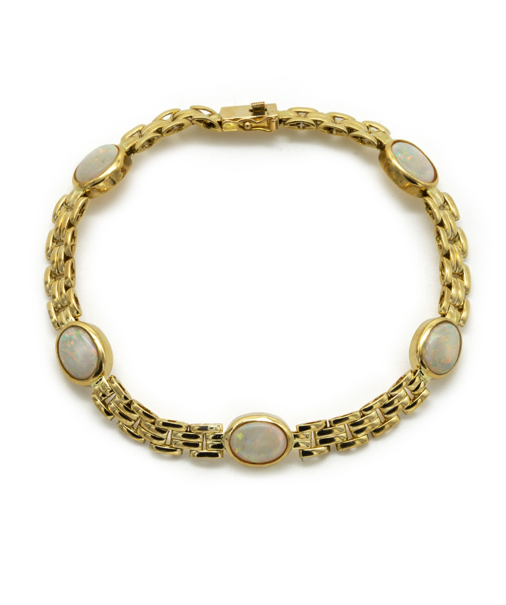 Armband mit Opalen 585er Gelbgold