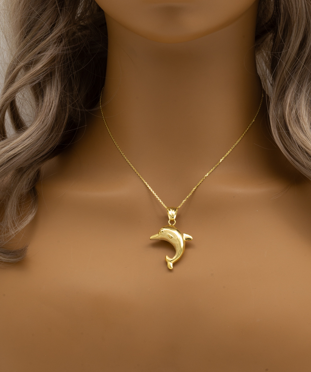Anhänger Delfin 585er Gelbgold