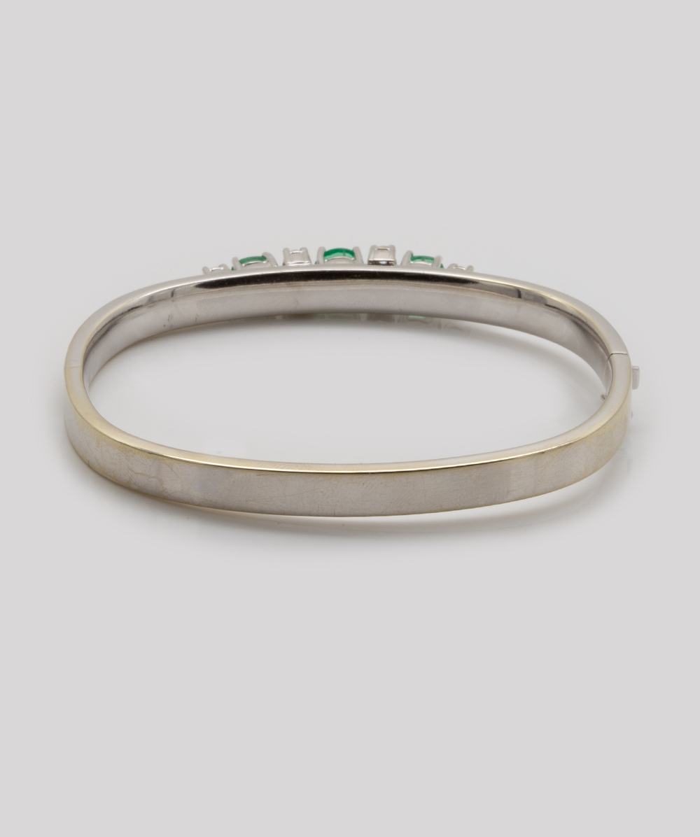 Brillantarmspange mit Echt Smaragd 585er Weißgold
