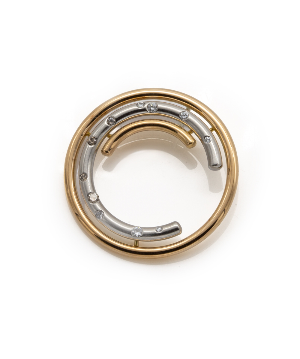 Anhänger mit Diamanten 750er Gold, 950er Platin
