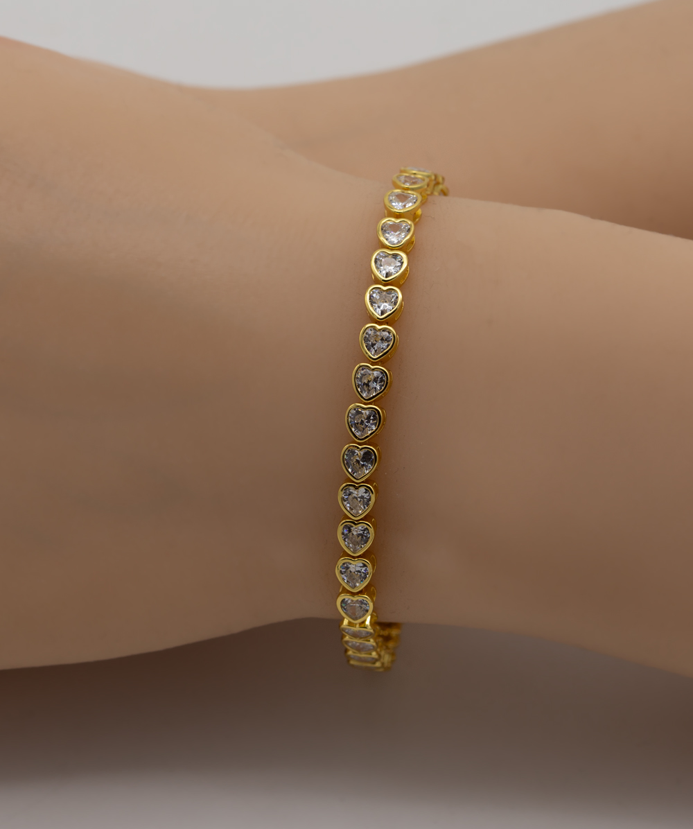Tennisarmband 925er Silber vergoldet