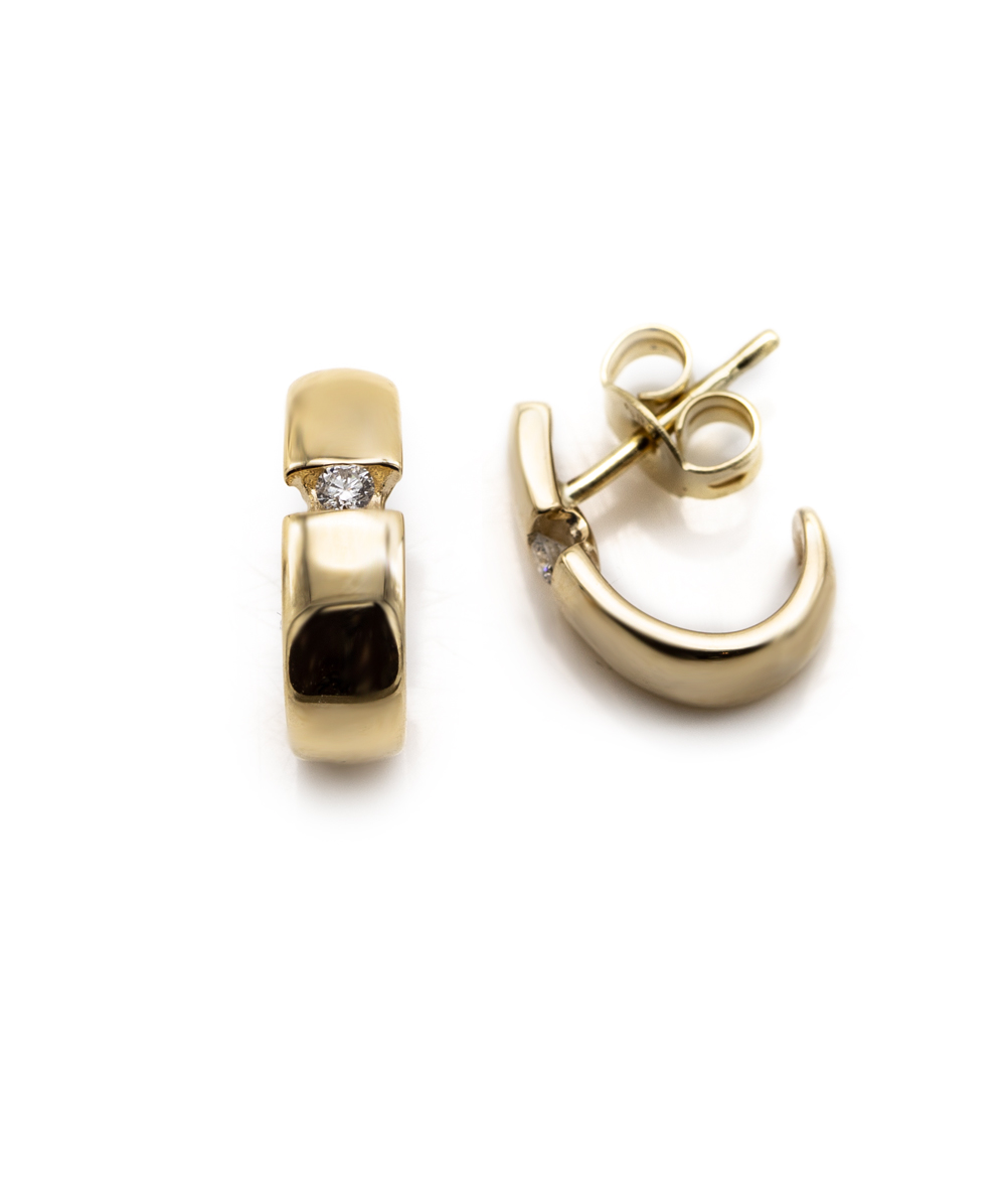Ohrstecker mit Brillantsolitär 585er Gelbgold