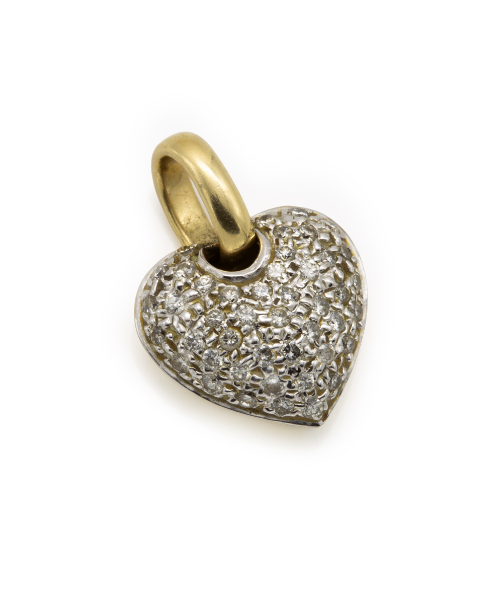 Herzanhänger mit Diamanten 585er Gold bicolor