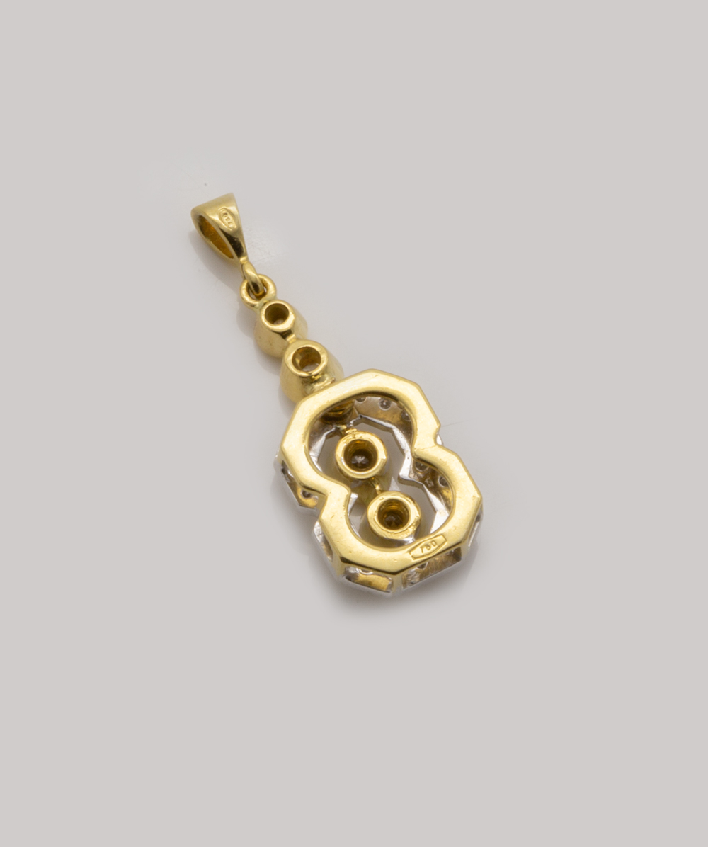 Brillantanhänger mit Diamanten 750er Gold bicolor