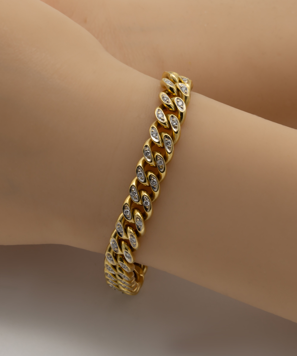 Panzerarmband mit Brillanten 750er Gelbgold - Alternative View
