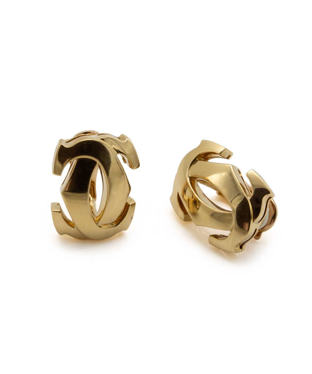 Cartier Penelope Double C Ohrclips 750er Gelbgold
