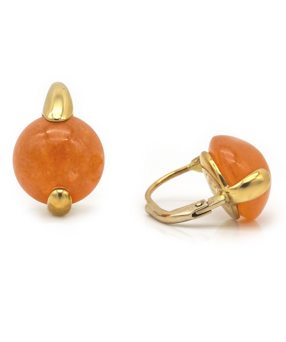 Ohrhänger mit Farbstein 750 Gelbgold