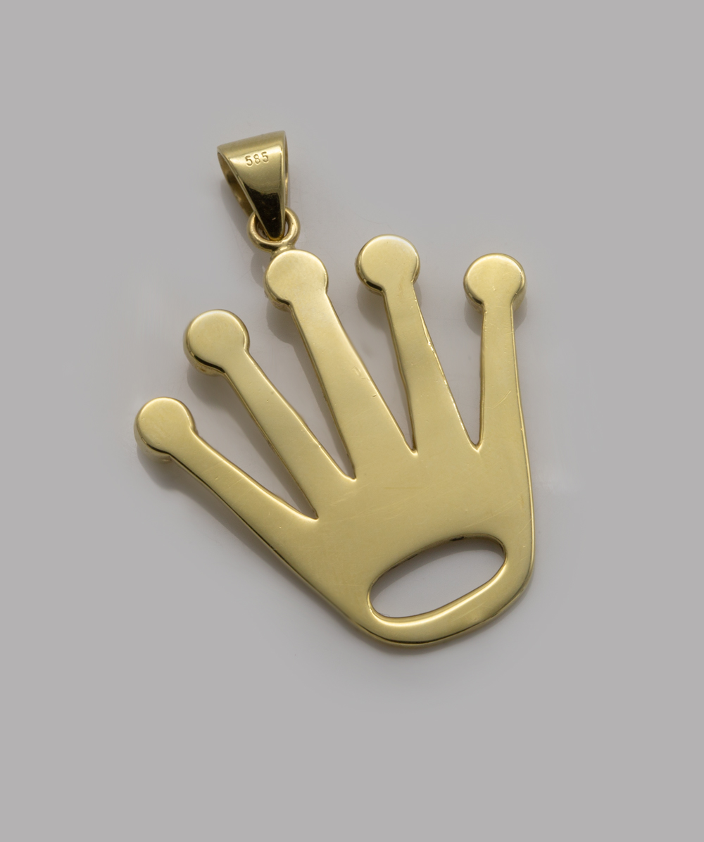 Brillantanhänger Krone 585er Gelbgold