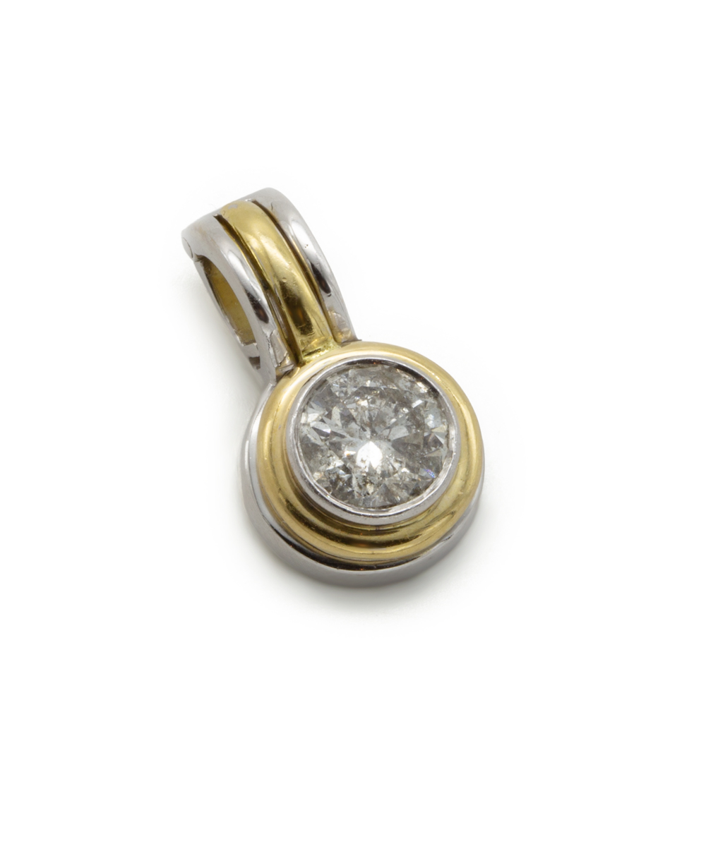 Anhänger mit Brillantsolitär 750er Gold bicolor