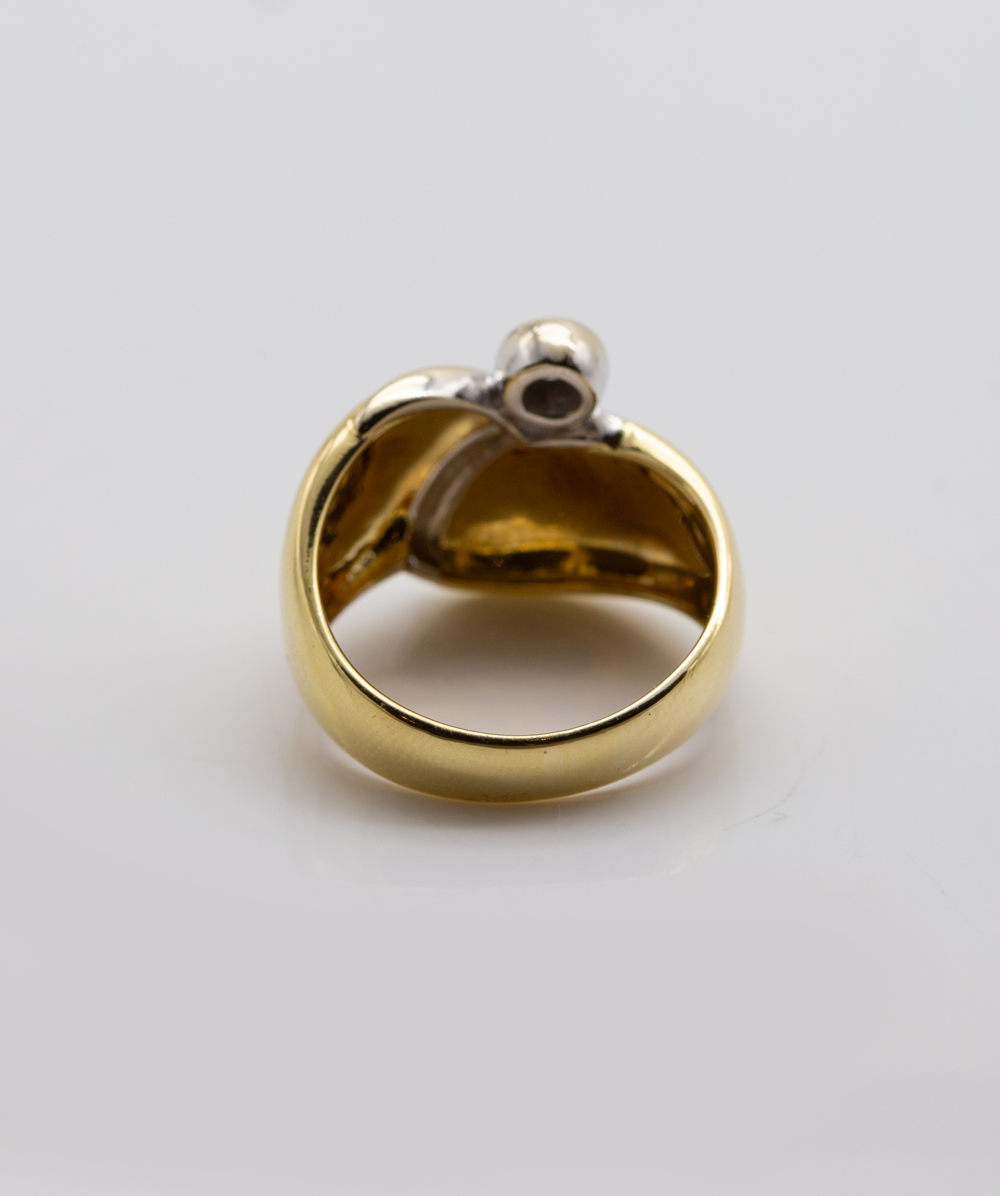 Ring mit Brillantsolitär 750er Gold bicolor