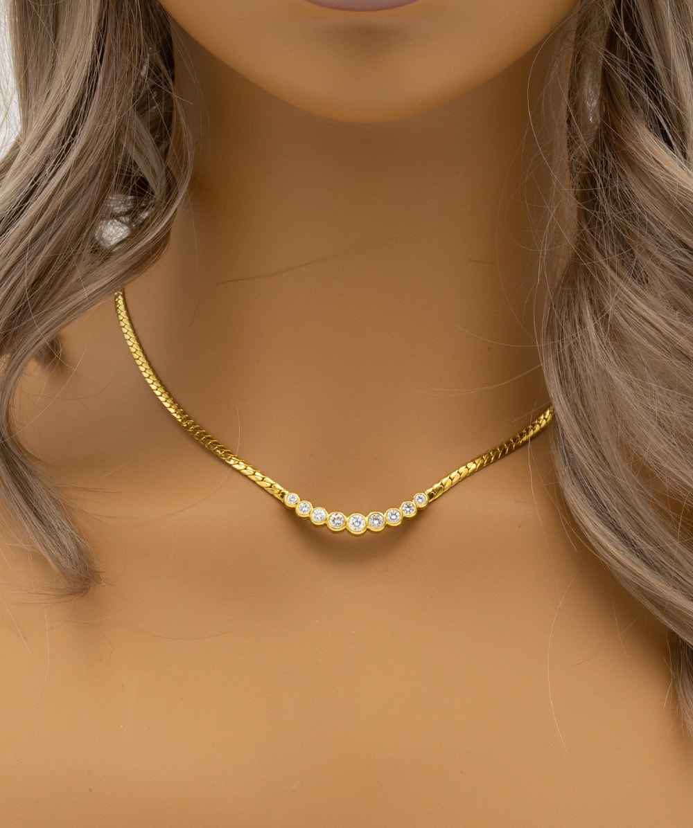 Collier mit Brillanten 750er Gelbgold