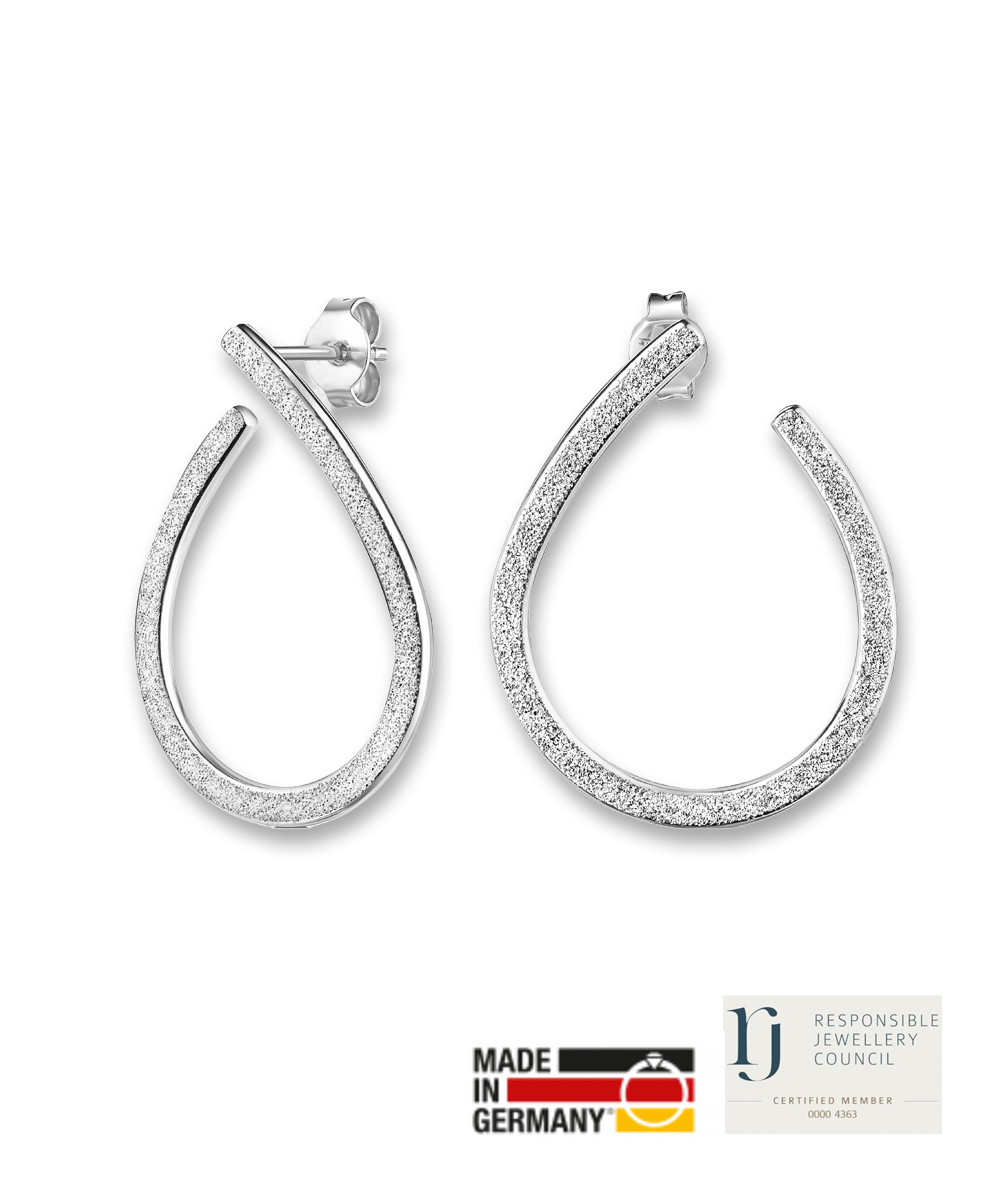 Steckcreolen diamantiert 925er Silber