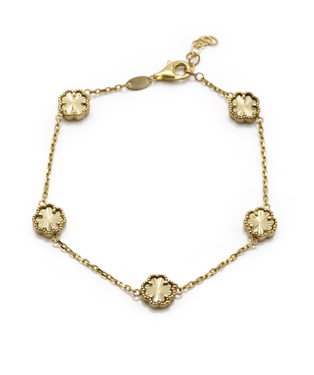 Armband mit Kleeblatt 333er Gelbgold