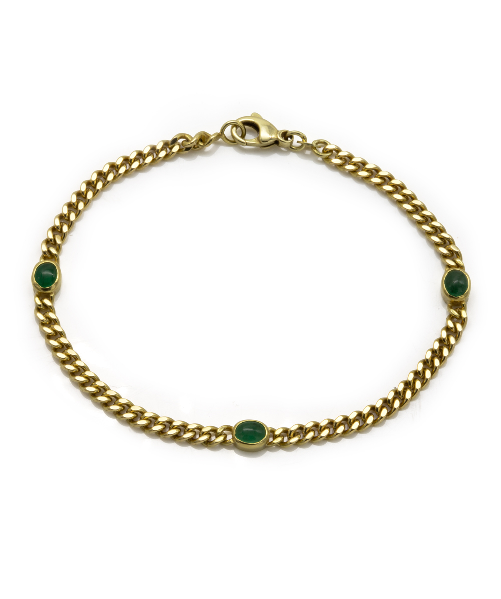 Armband mit Smaragden 585er Gelbgold
