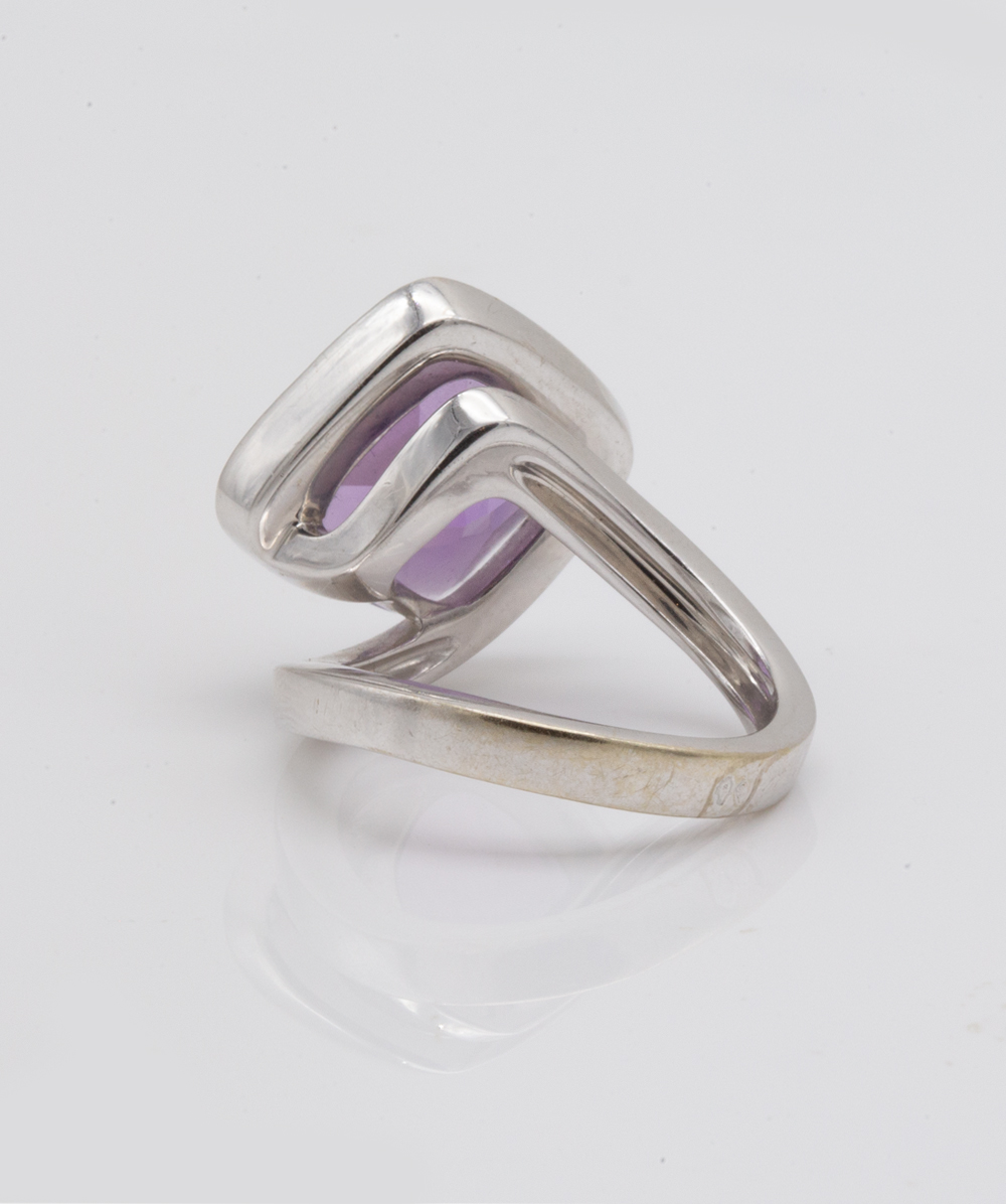 Brillantring mit Echt Amethyst 750er Weißgold 