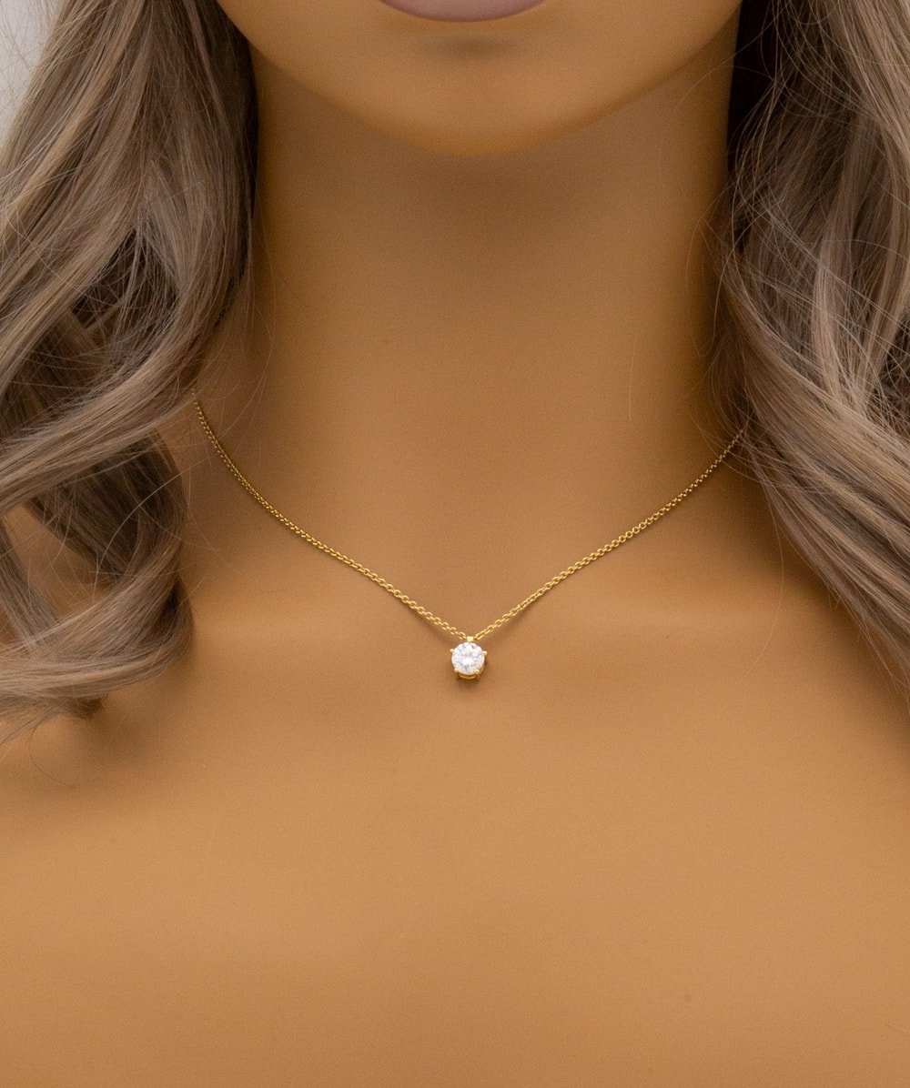 Halskette mit Brillantsolitär 750er Gelbgold