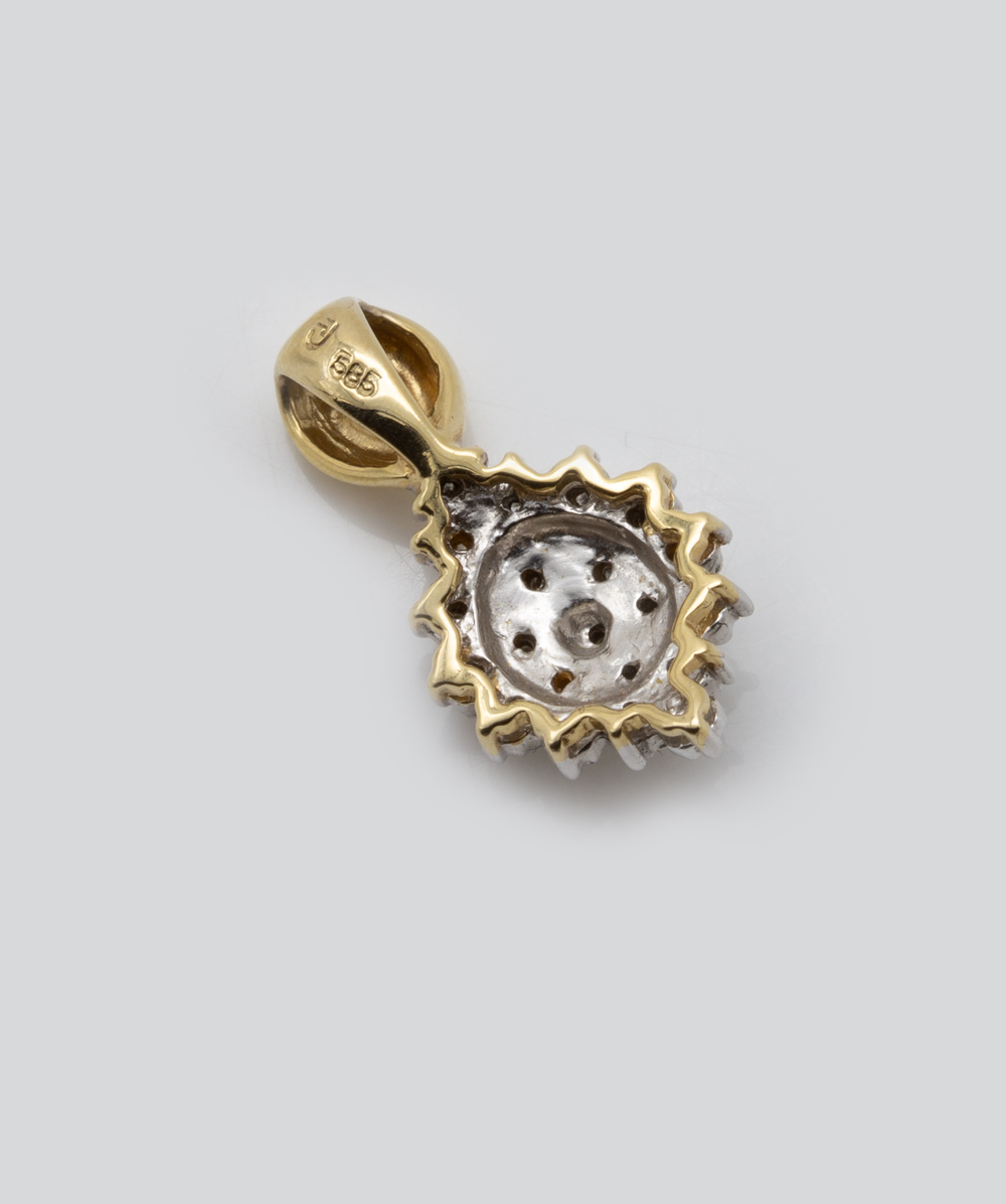 Anhänger mit Diamanten 585er Gold bicolor