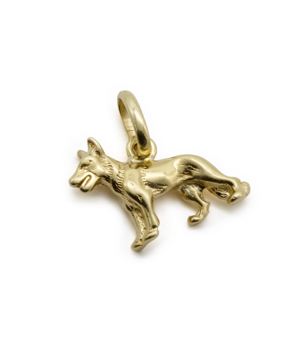 Anhänger Schäferhund 585er Gelbgold