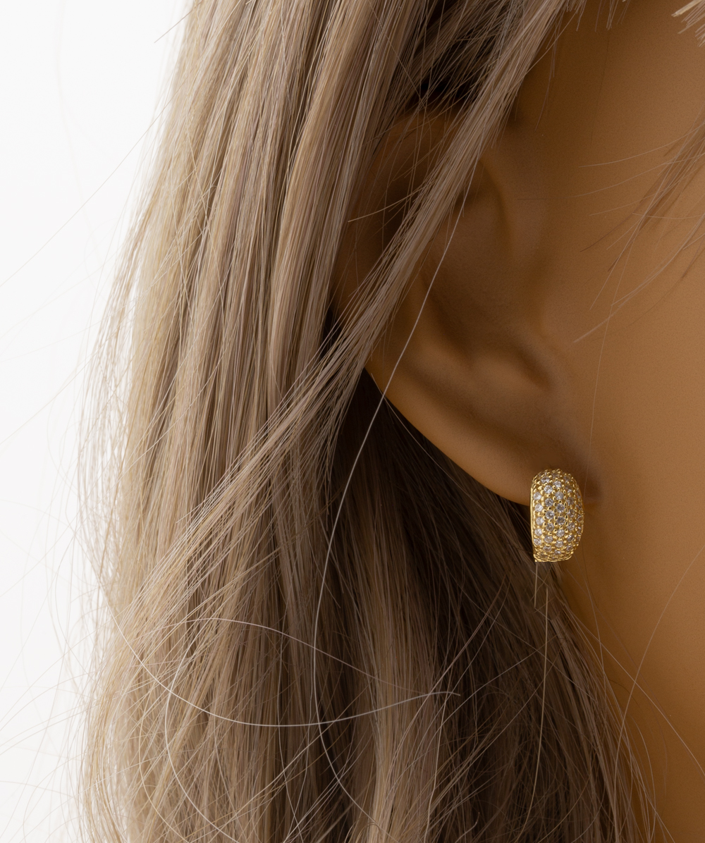 Creolen mit Zirkonia 585er Gelbgold