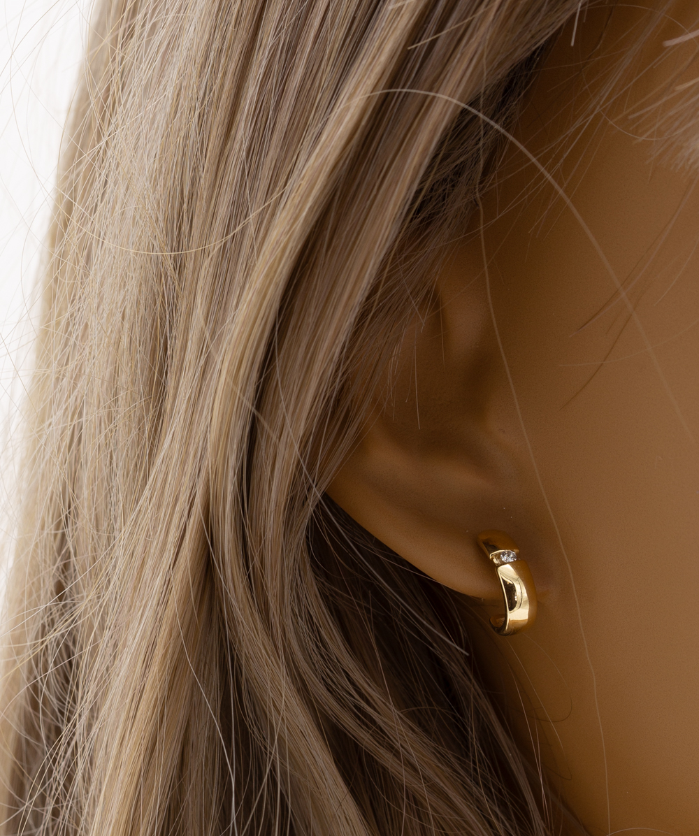 Ohrstecker mit Brillantsolitär 585er Gelbgold