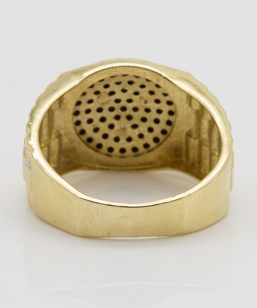 Ring Adler mit Zirkonia 585er Gold bicolor