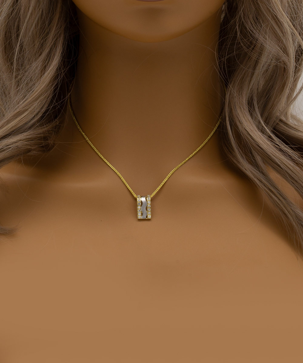 Anhänger mit Zirkonia 585er Gold bicolor