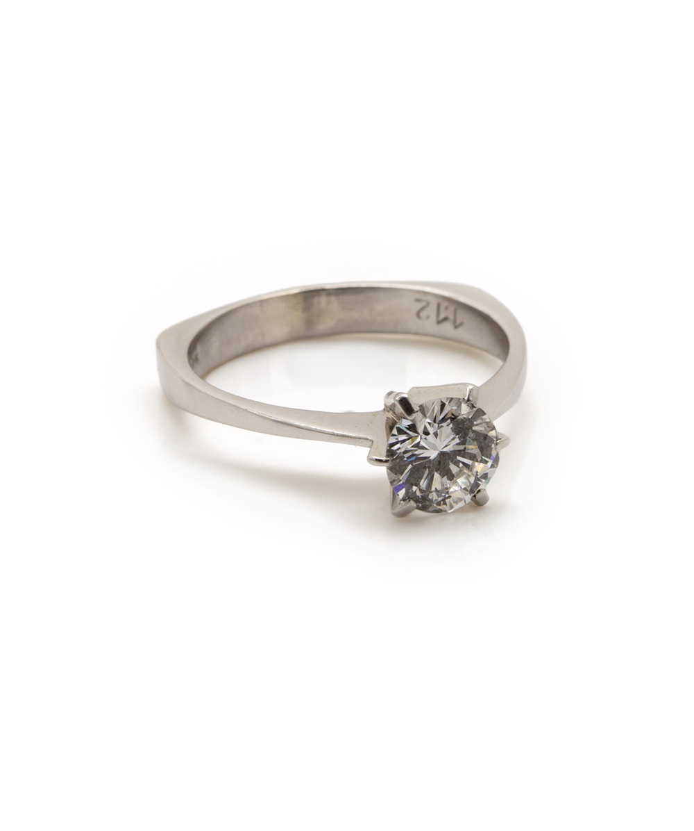 Ring mit Brillantsolitär 585er Weißgold