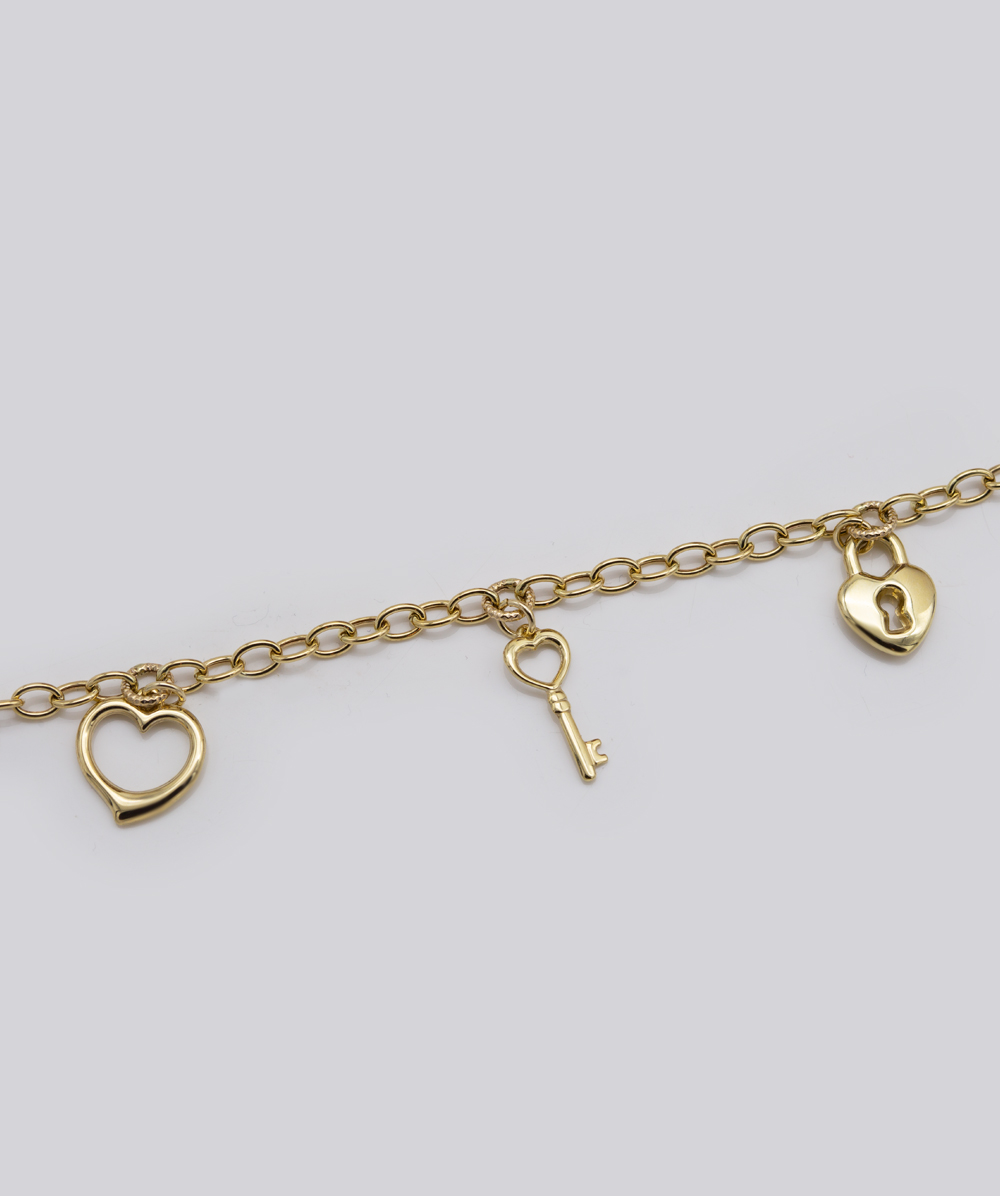 Armband Schloss Schlüssel Herz 333er Gelbgold - Alternative View