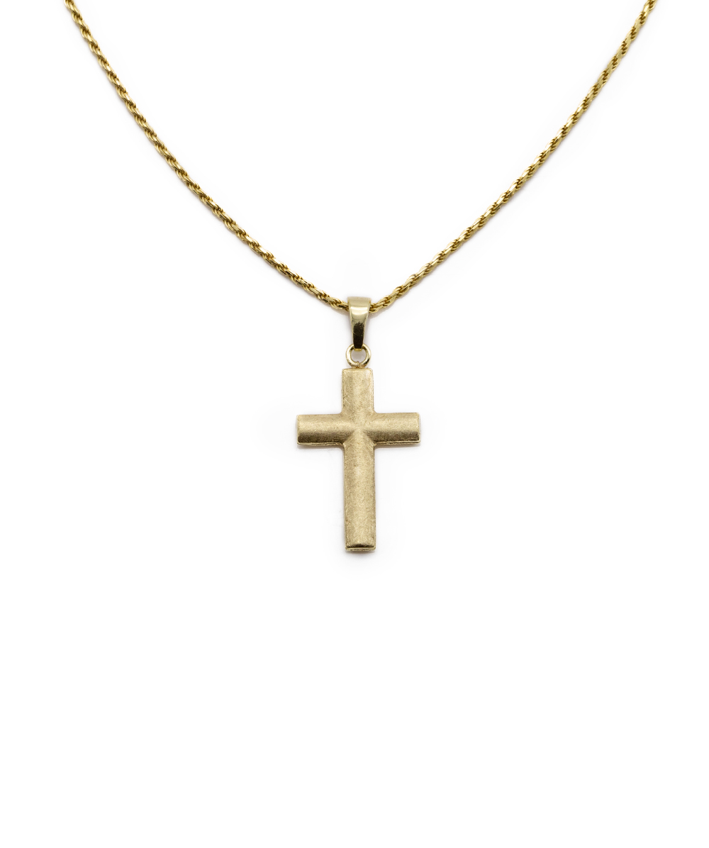 Kette mit Kreuzanhänger 585er Gelbgold