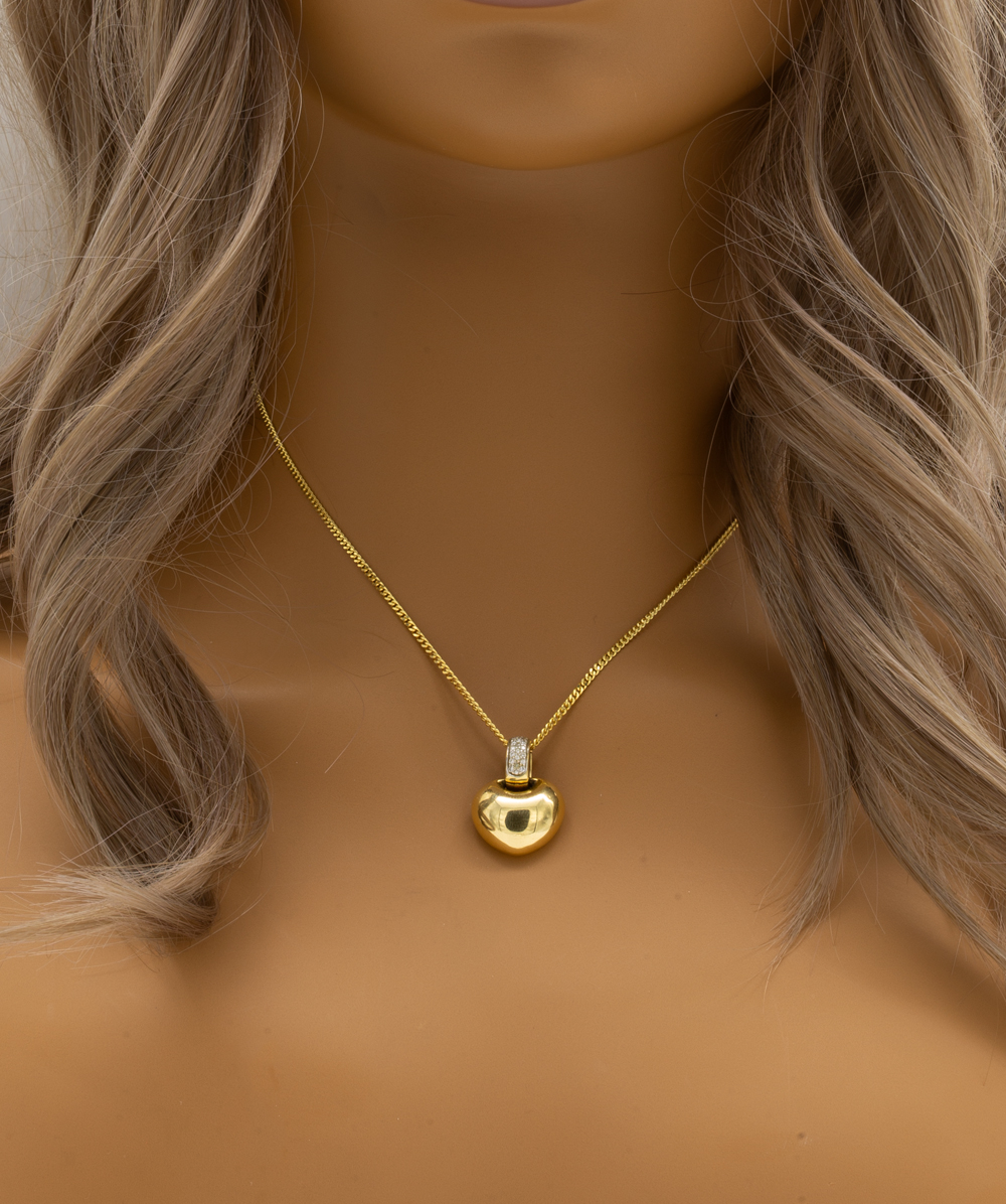 Herzanhänger mit Brillanten 750er Gold bicolor