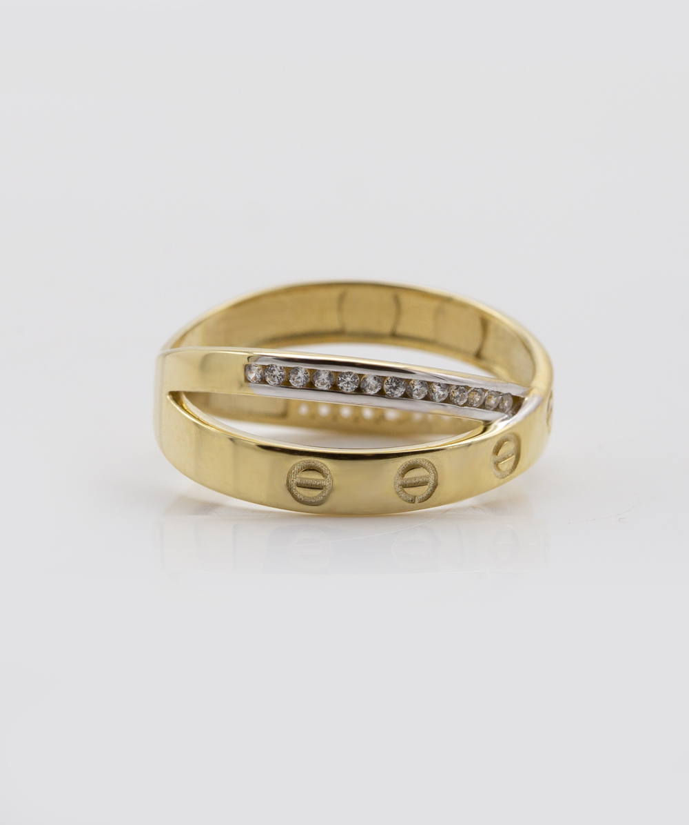 Ring mit Zirkonia 333er Gold bicolor