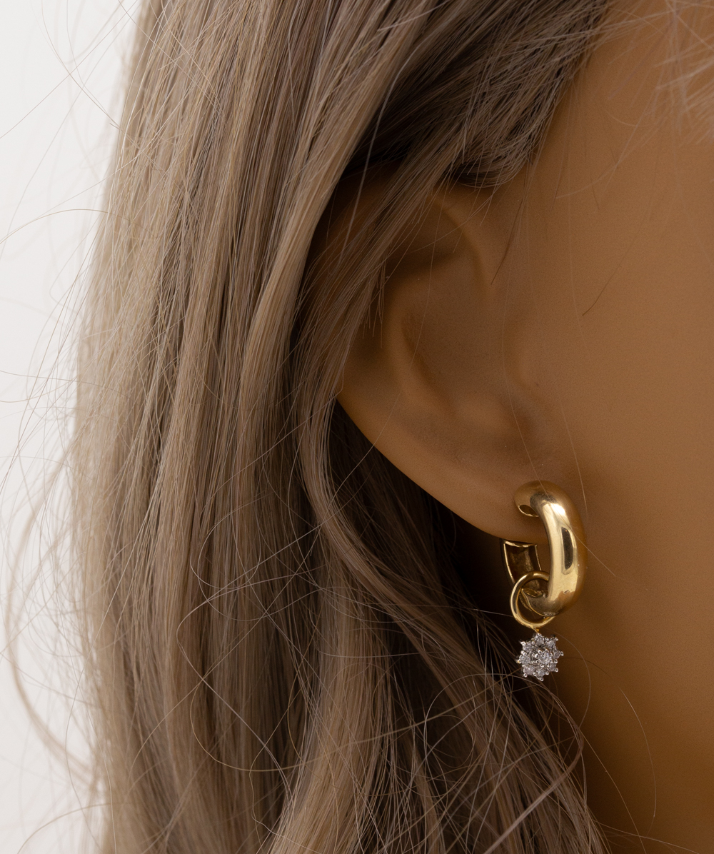 Creolen mit Brillanten 585er Gold bicolor