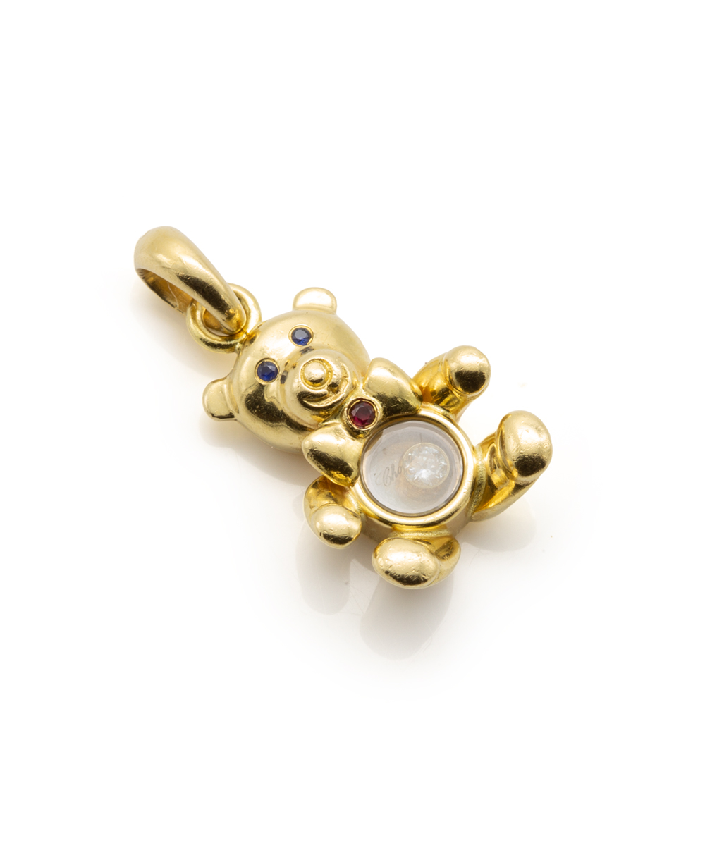 Anhänger Chopard Happy Diamonds Bär 750er Gelbgold