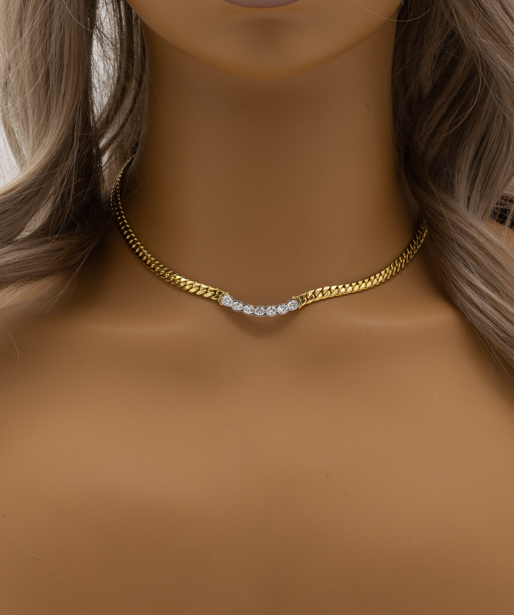Collier mit Brillanten 750er Gold bicolor