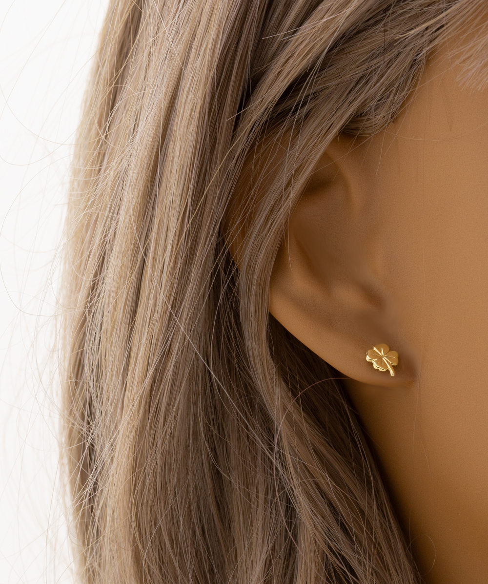 Ohrstecker Kleeblatt 333er Gelbgold