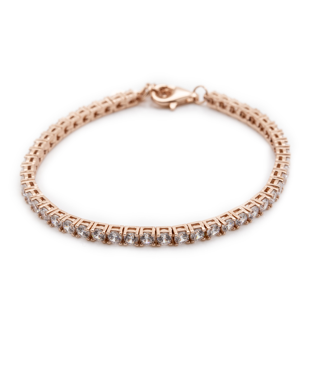 Tennisarmband mit Zirkonia 925er Silber rosévergoldet