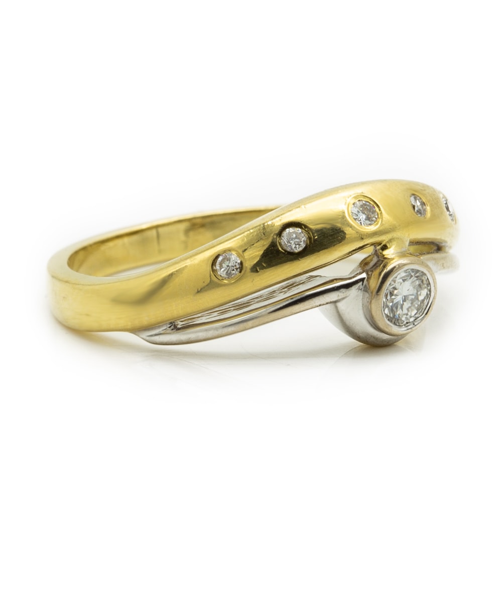 Ring mit Brillanten 750er Gold bicolor