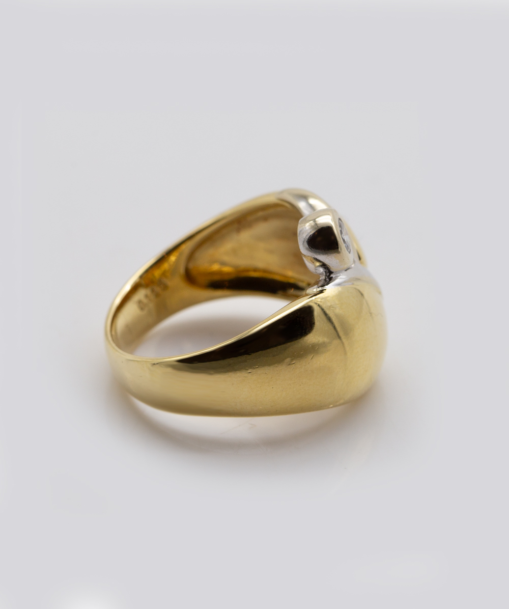 Ring mit Brillantsolitär 750er Gold bicolor