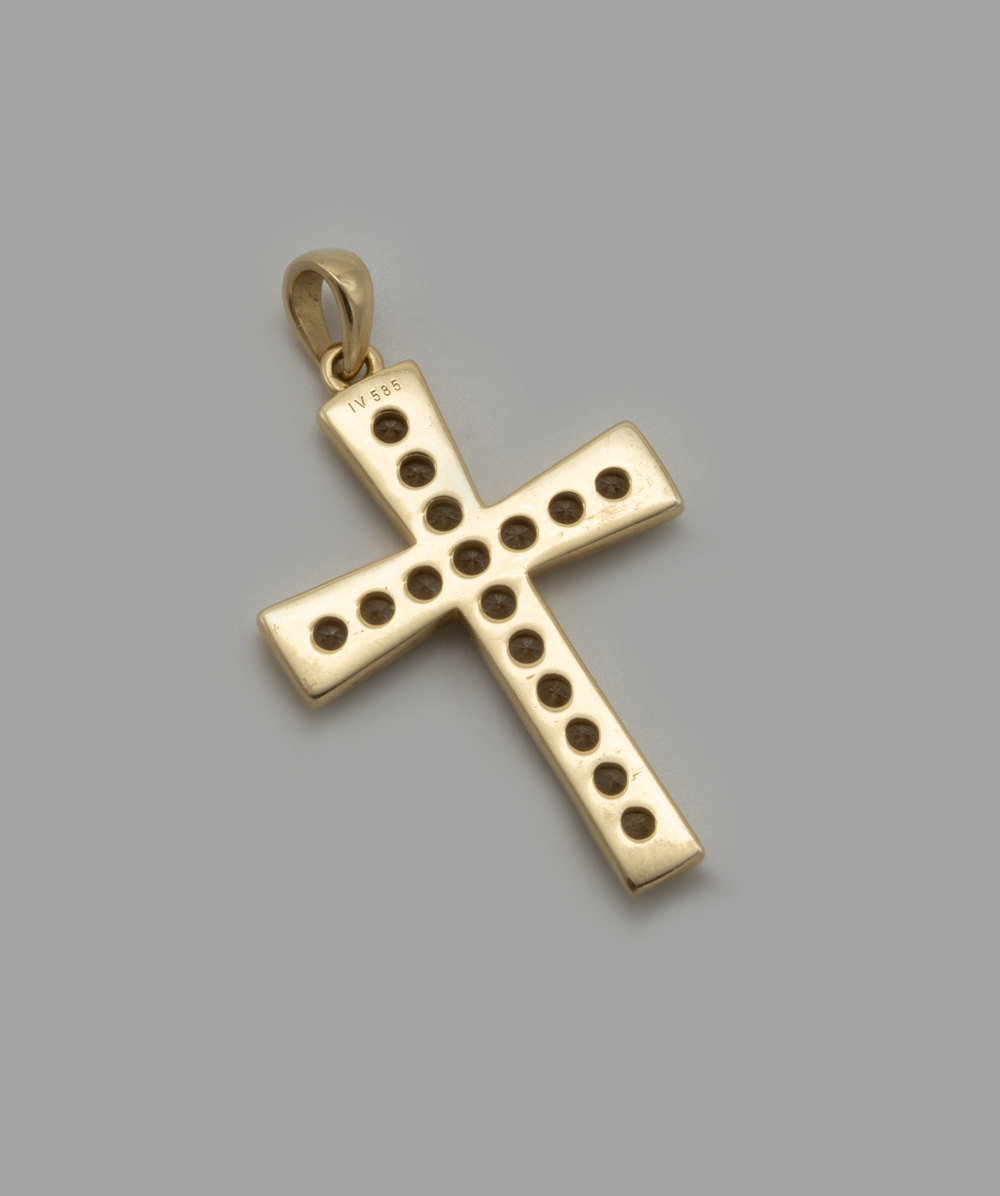 Kreuzanhänger mit Brillanten 585er Gold bicolor - Alternative View