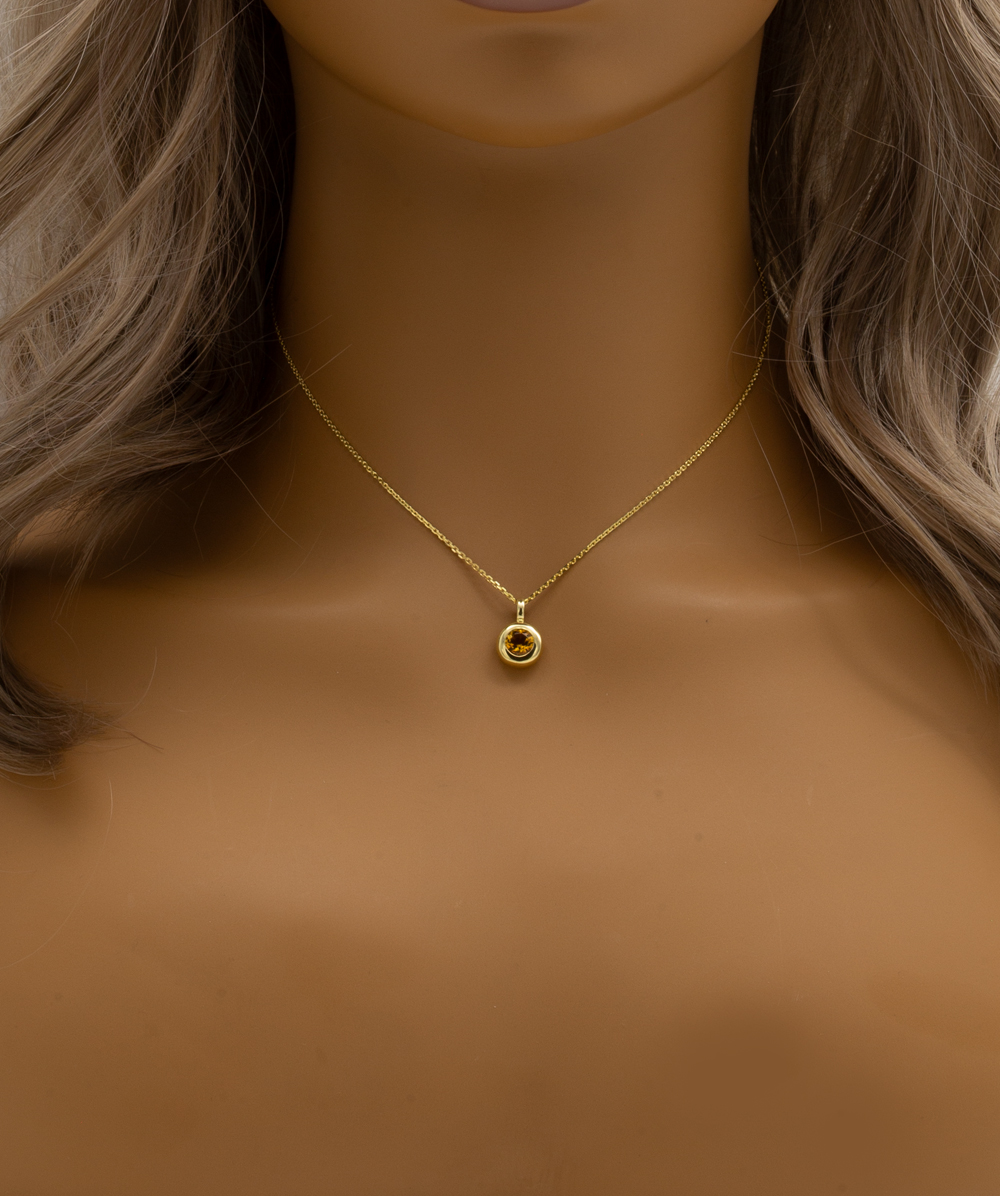 Anhänger mit Farbstein 585er Gelbgold