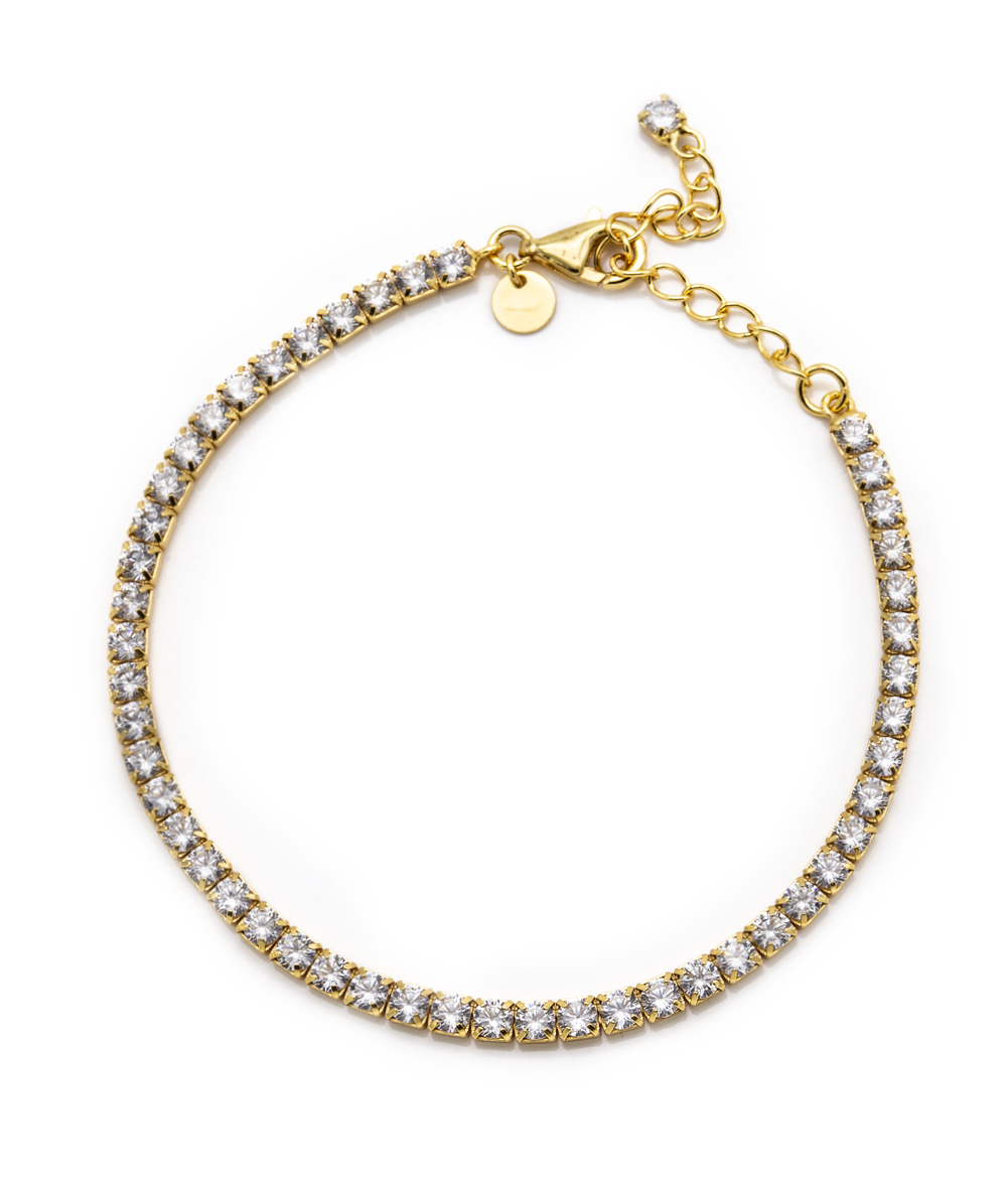 Tennisarmband mit Zirkonia 925er Silber vergoldet