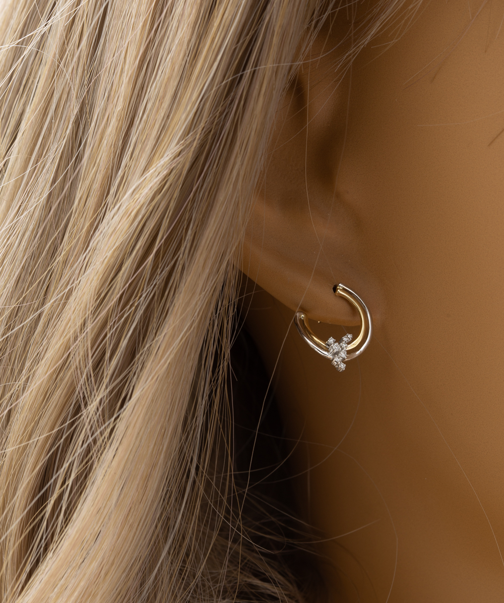 Ohrstecker mit Brillanten 585er Gold bicolor