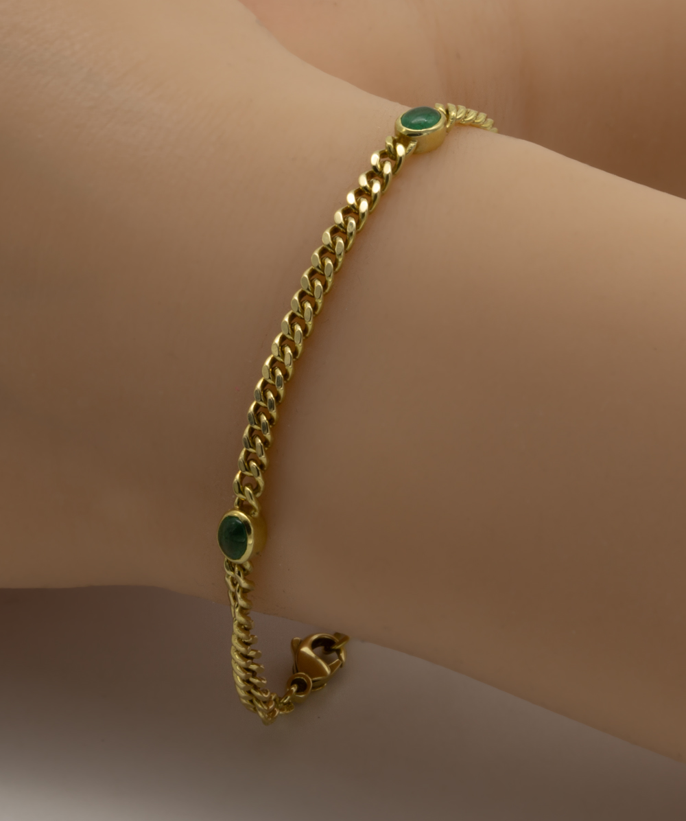 Armband mit Smaragden 585er Gelbgold