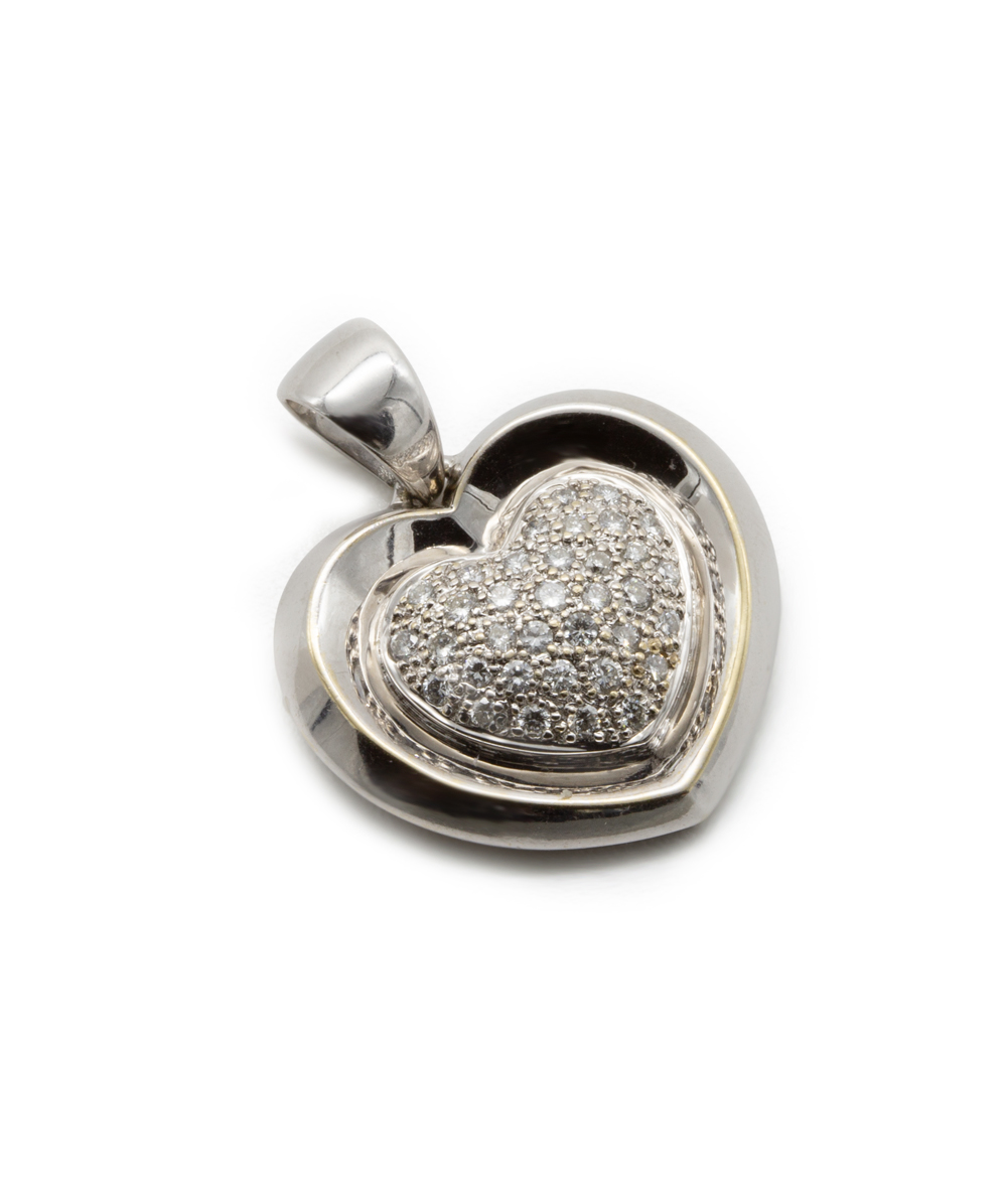 Herzanhänger mit Brillanten 750er Weißgold 