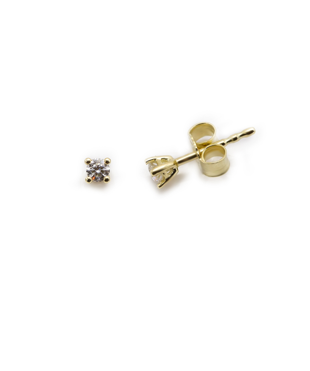 Ohrstecker mit Brillantsolitär 585er Gelbgold