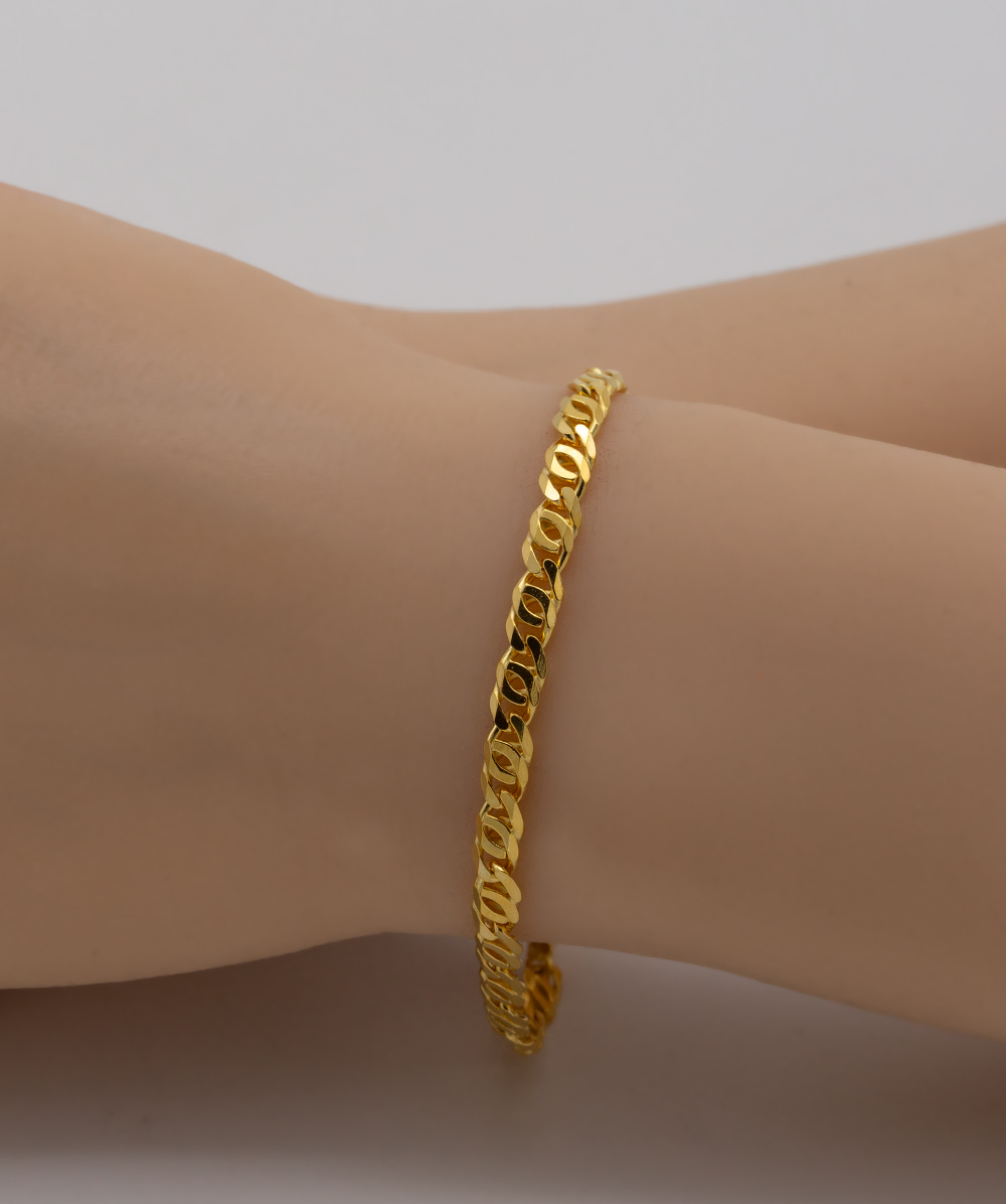 Armband Stegpanzer 925er Silber vergoldet